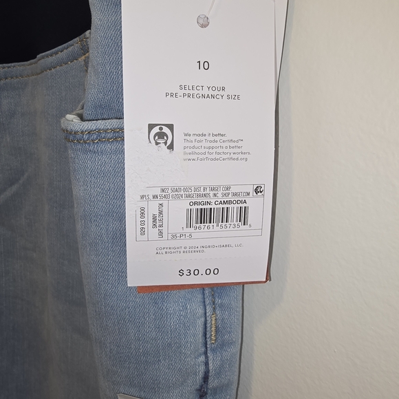 Over Belly Skinny Maternity Pants- Isabel Maternity by Ingrid & Isabel Sz 10 Nwt - Picture 8 of 10